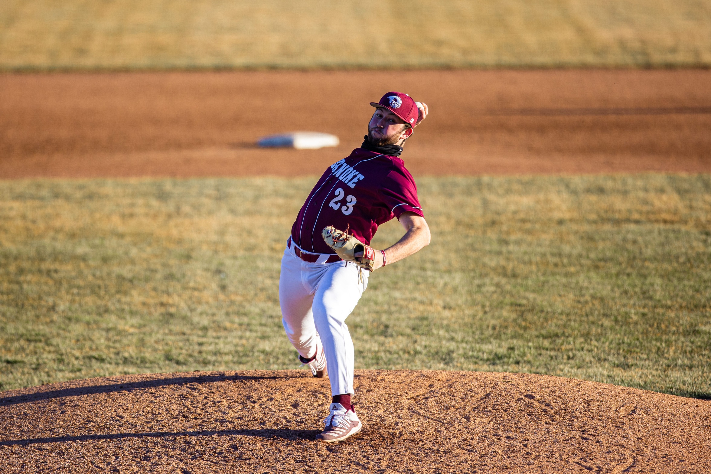 action photo of RC baseball pitcher Brandon Hill