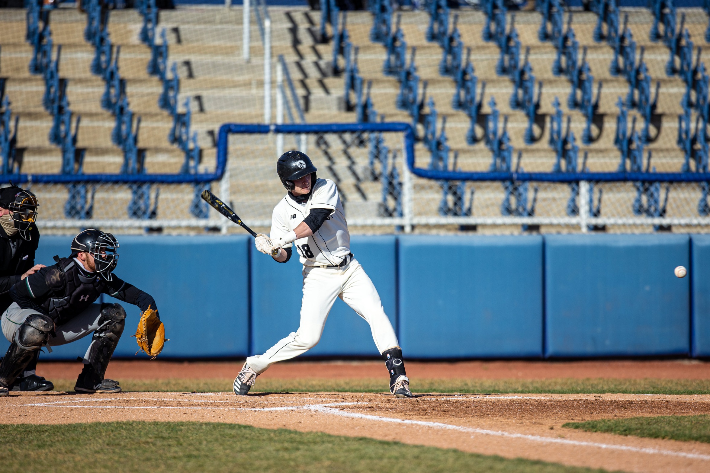 action photo of RC baseball player Will Smith hitting