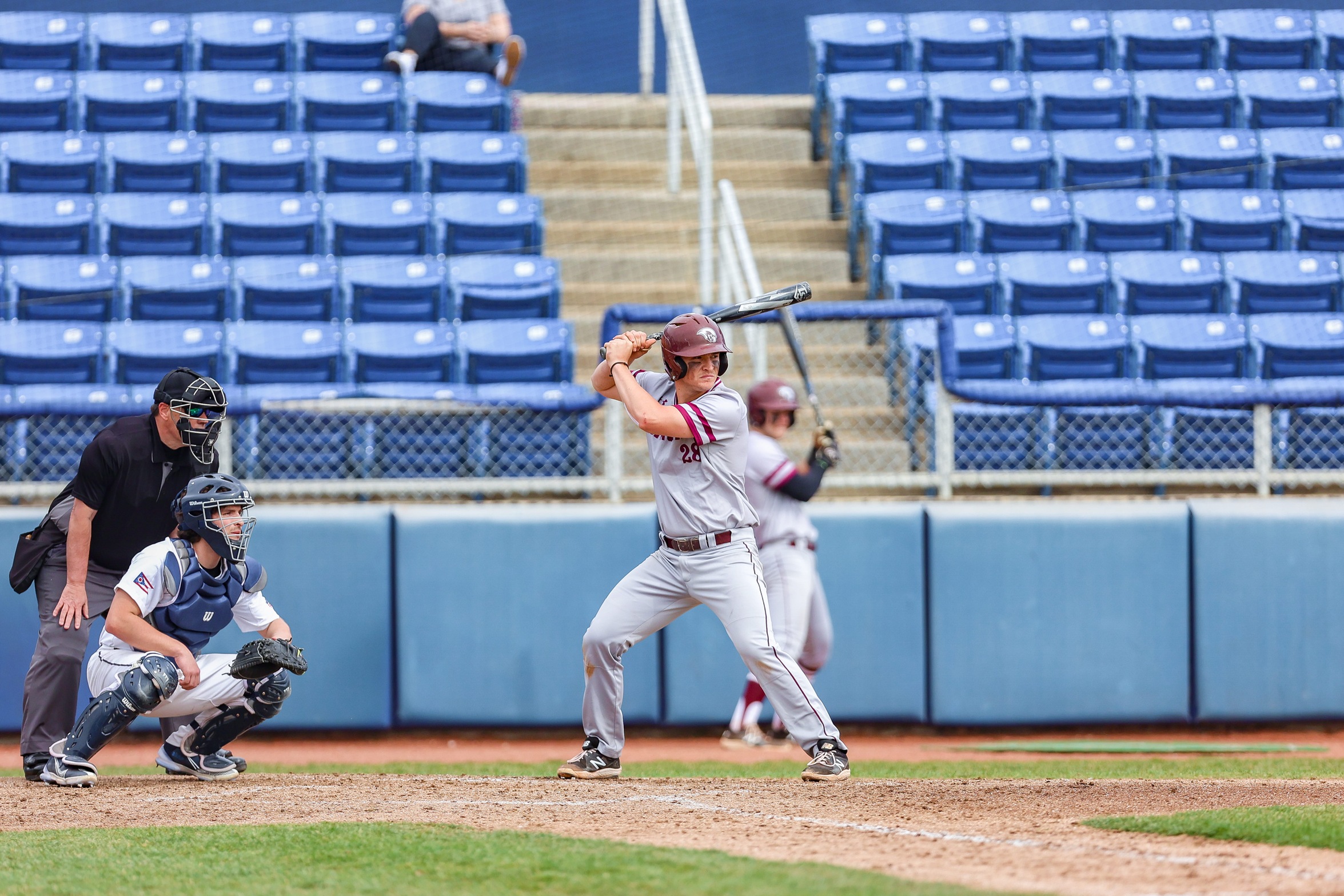 Action photo of RC baseball Jonny Wall at the plate
