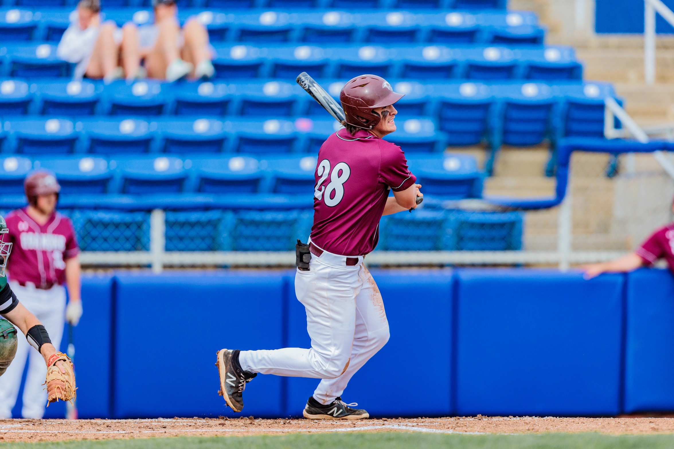 action photo of RC baseball player Jonny Wall hitting