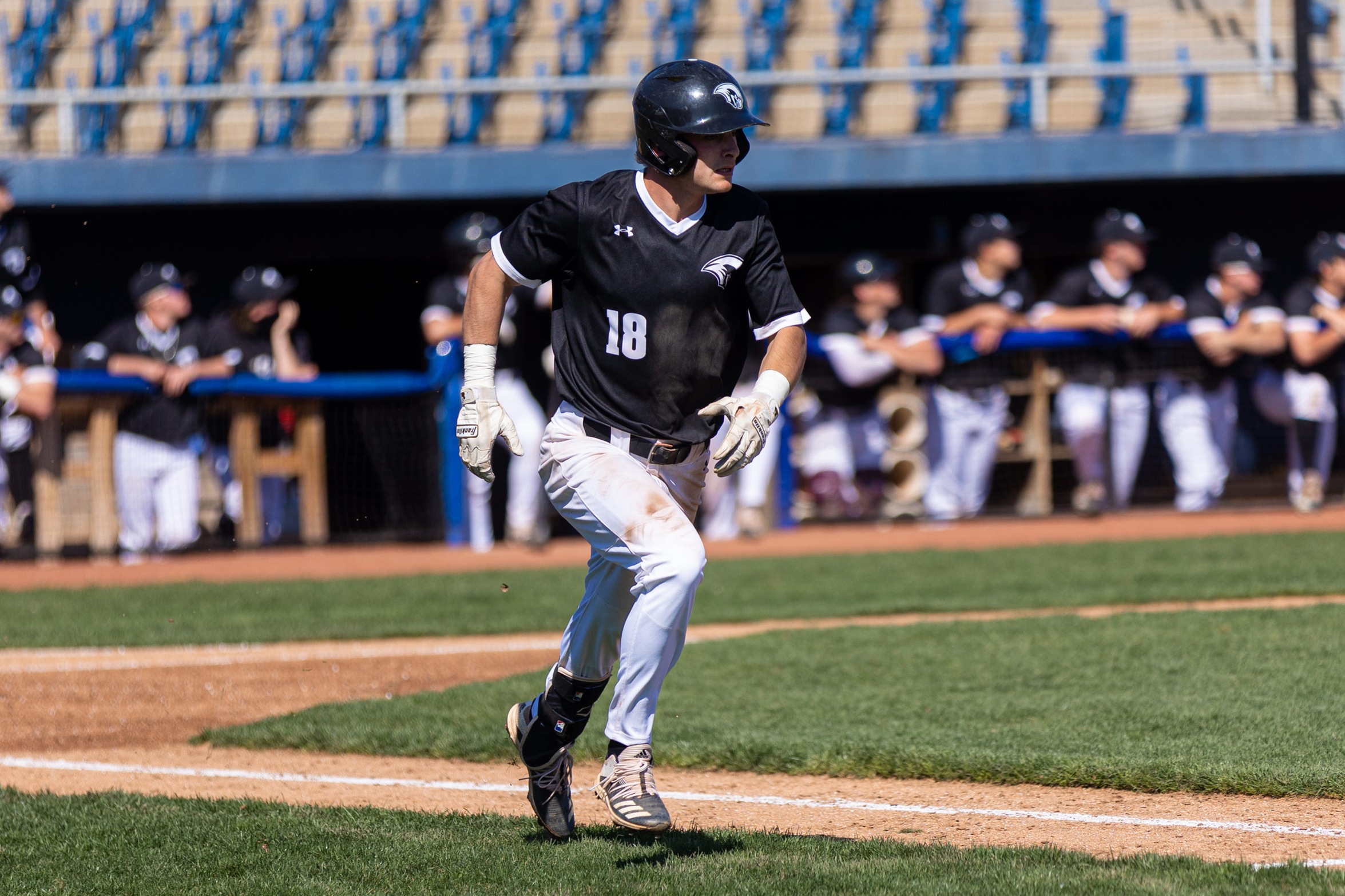 action photo of RC baseball player Will Smith running the bases