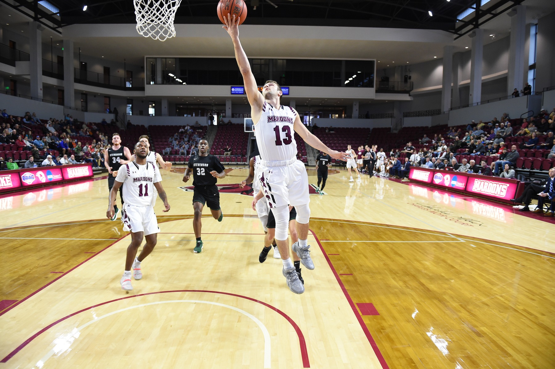 Four Maroons scored in double-figures as Roanoke upended rival Lynchburg 75-65 Wednesday evening in ODAC Men&rsquo;s Basketball play.