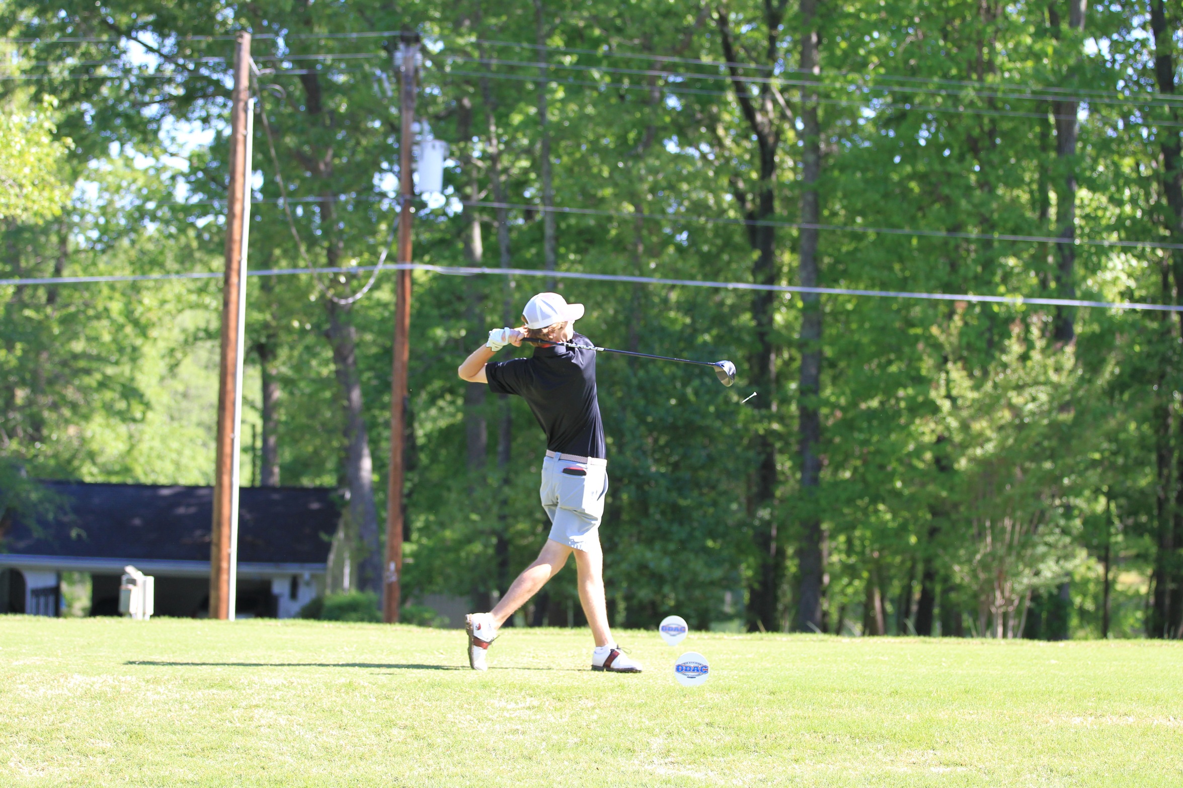 RC golfer TJ Whelan teeing off