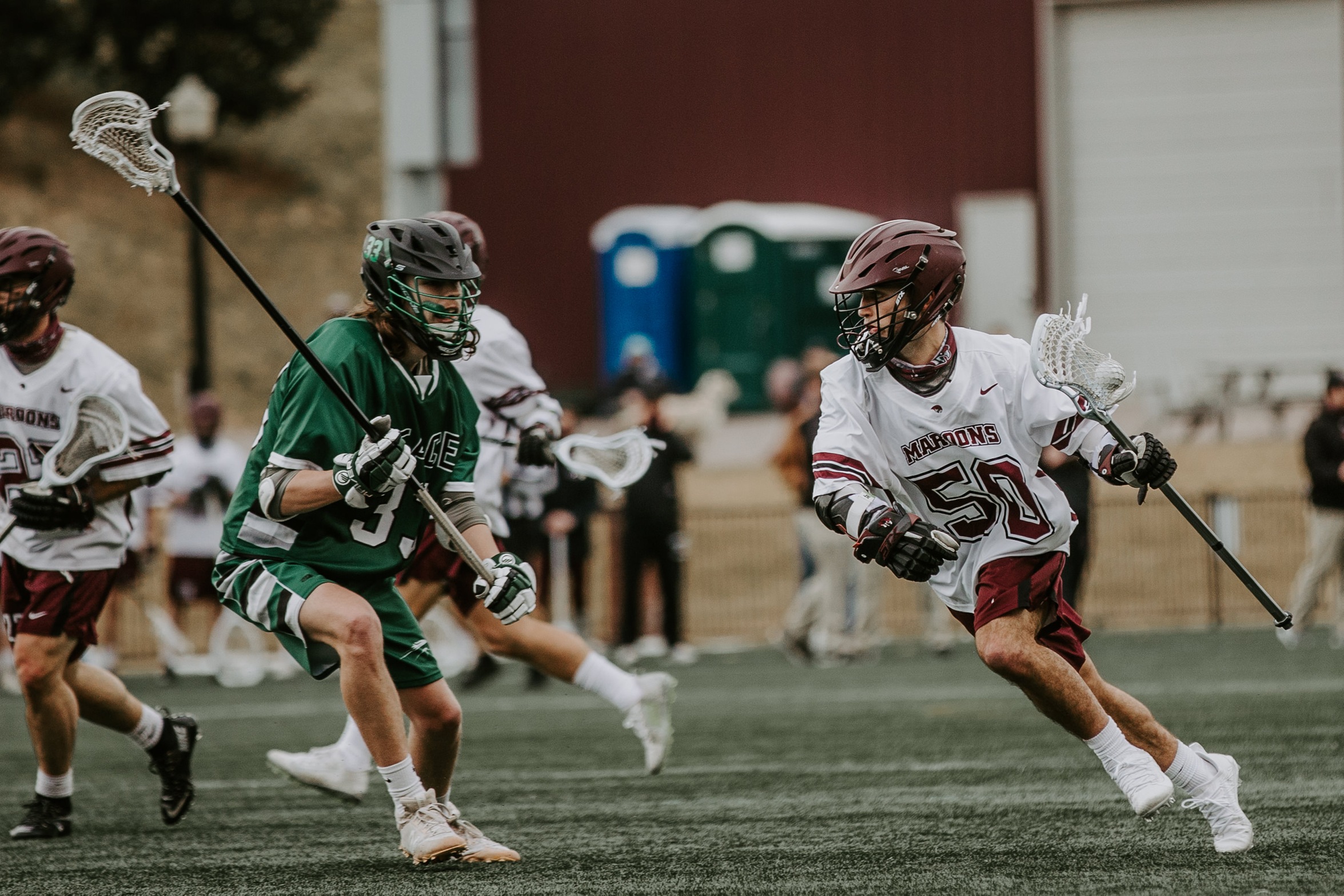 action photo of RC lax player Ethan Caldwell