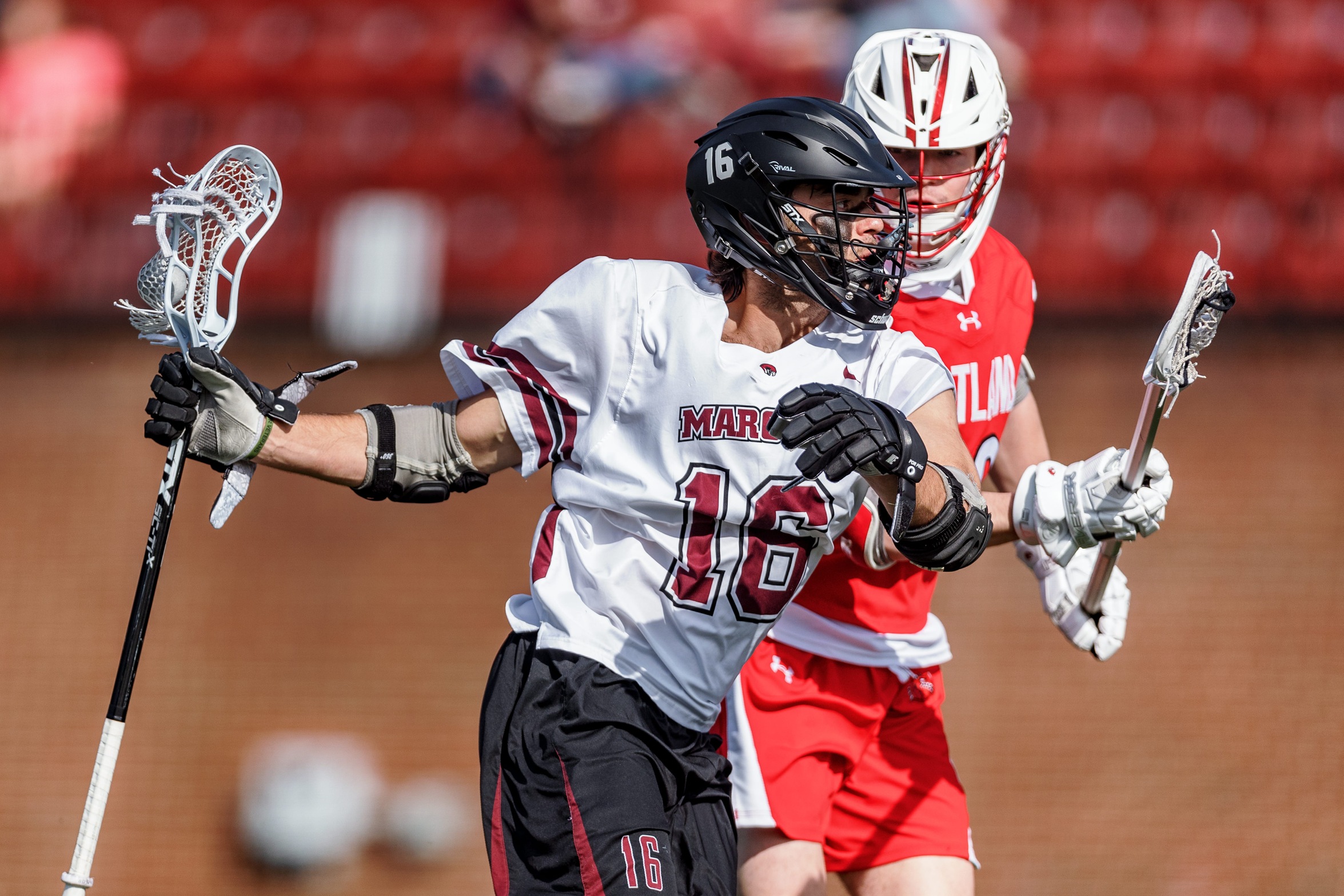 action photo of RC men's lax George Gilbert (16)