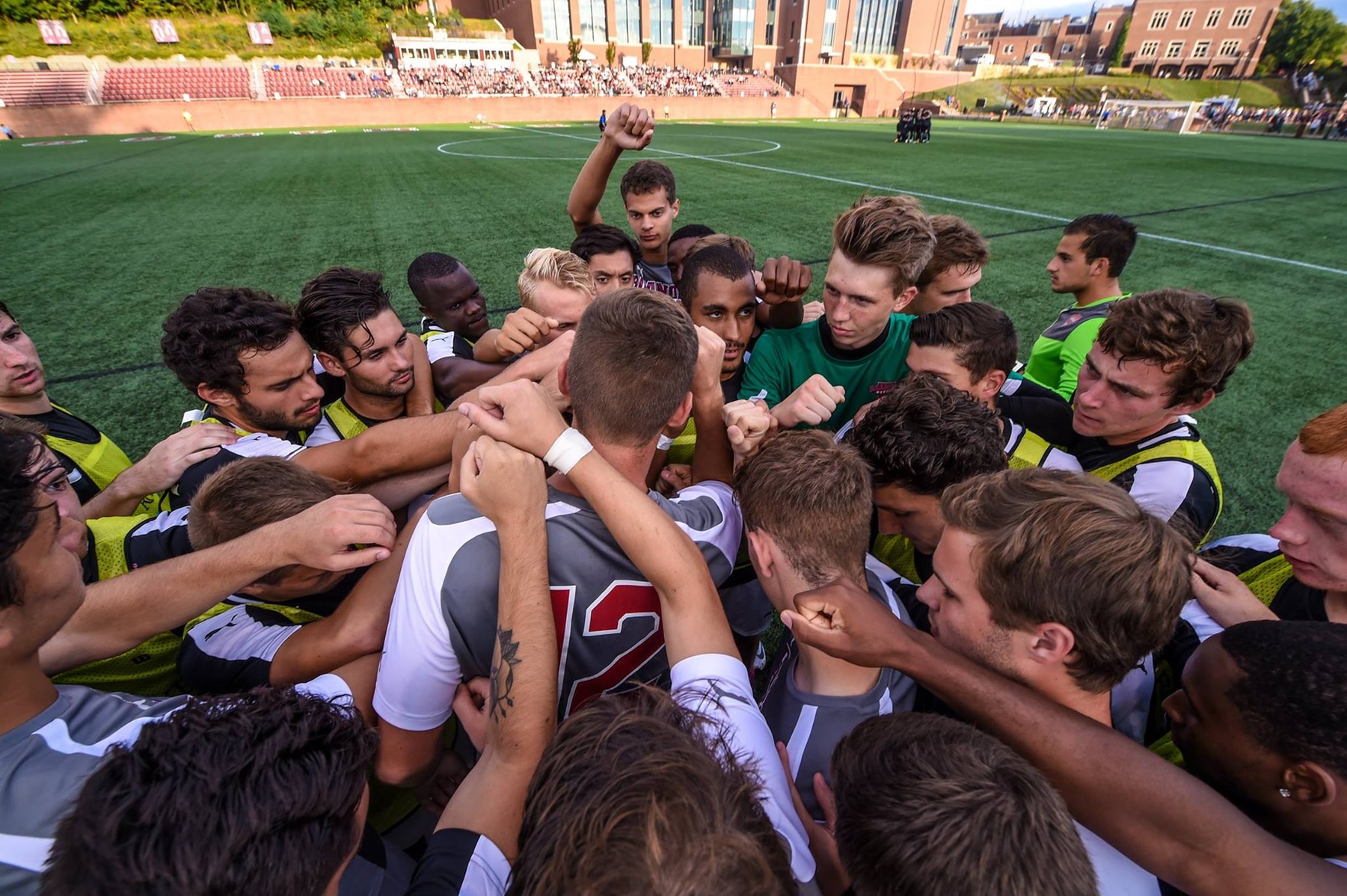 2017 Roanoke Men's Soccer Team Huddle 