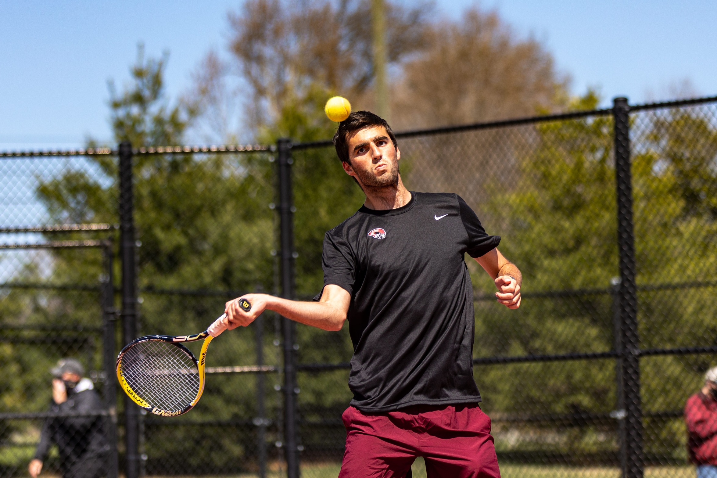 action photo of RC tennis player Zach Kriebel