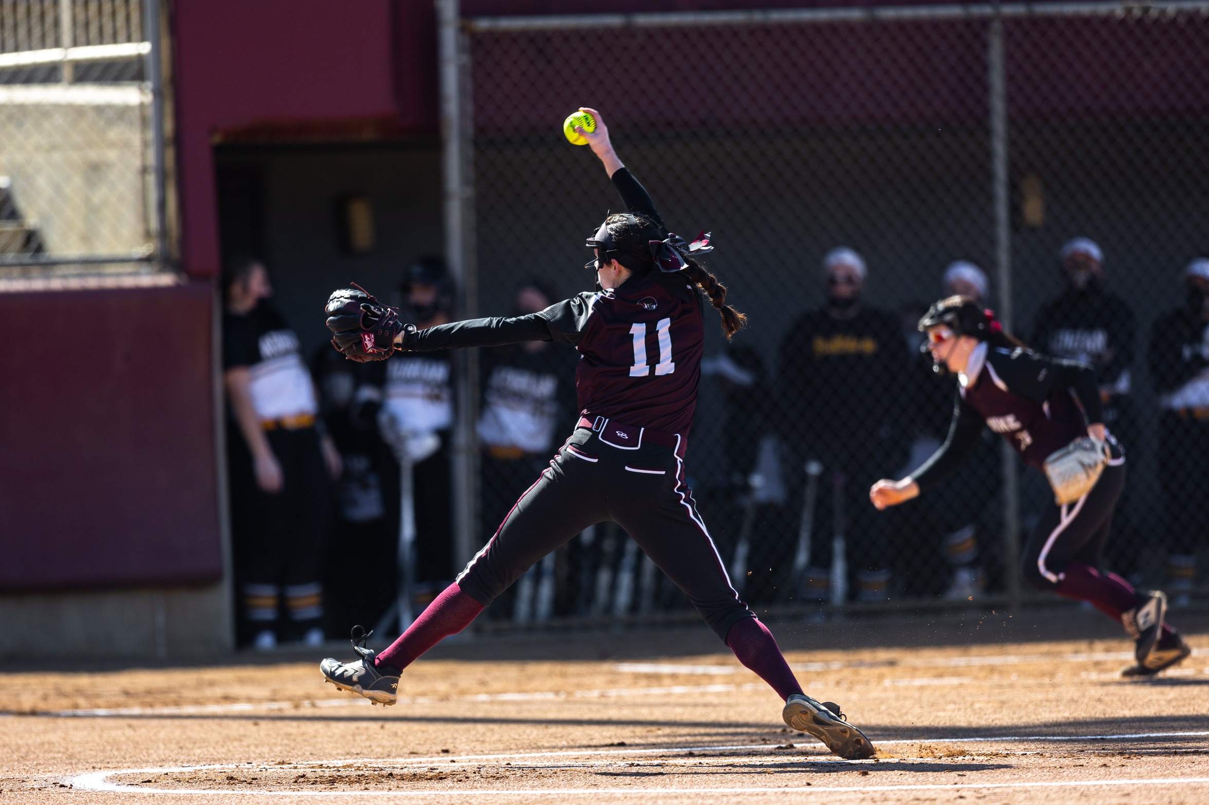 action photo of RC softball pitcher Jada Karnes