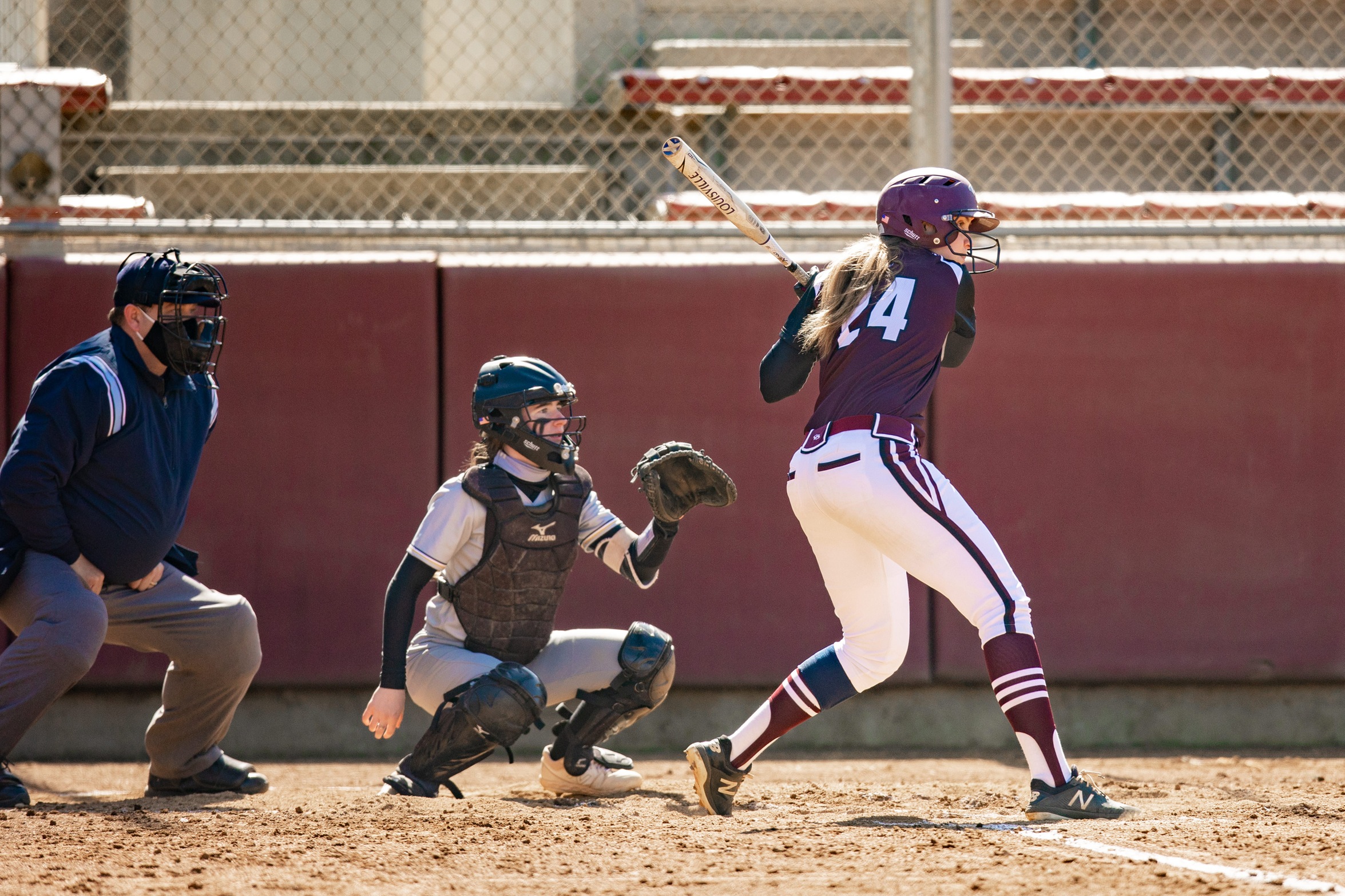 action photo of RC softball player Rebecca Hensley