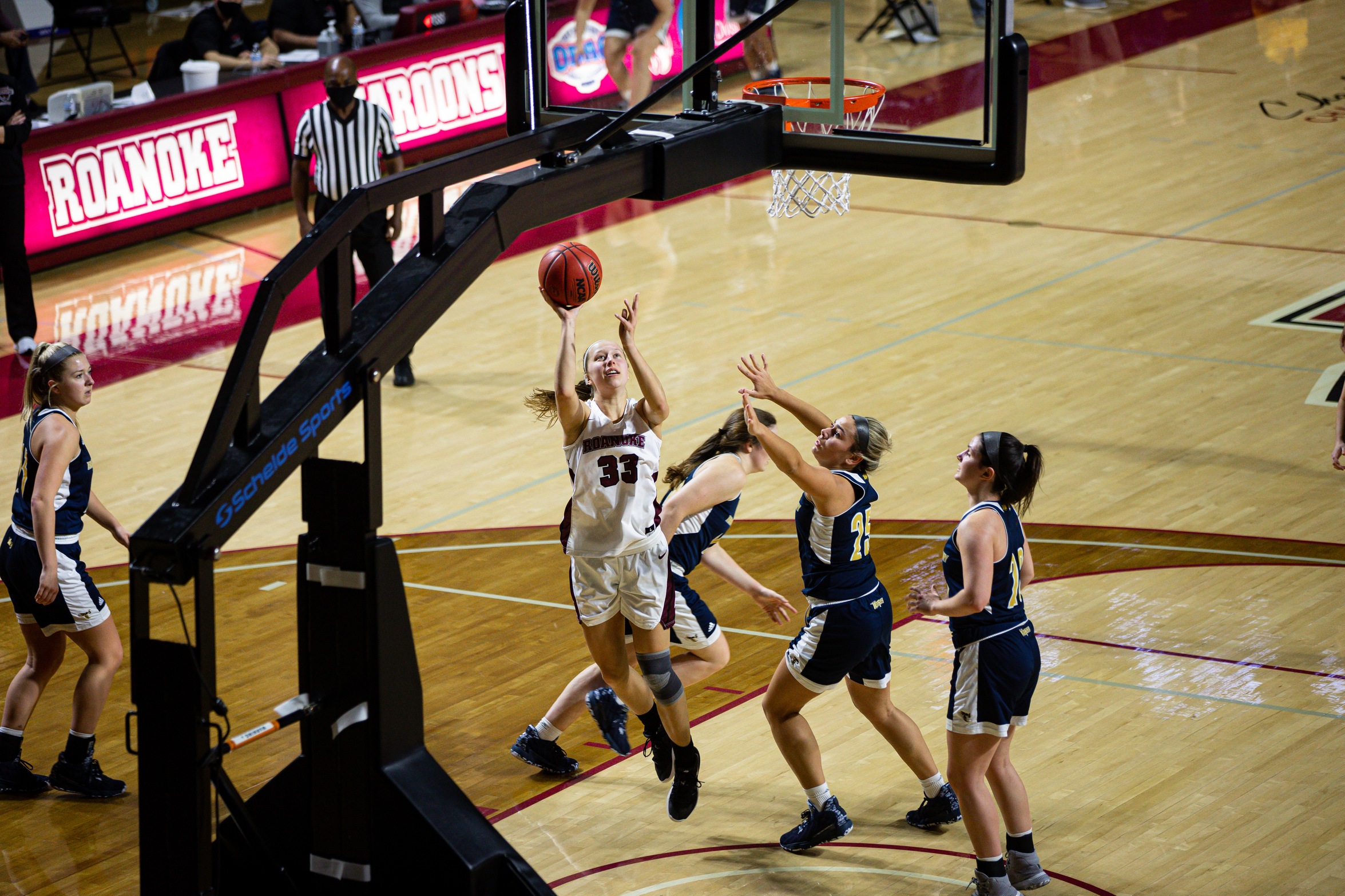 action photo of RC basketball player Rose Sande