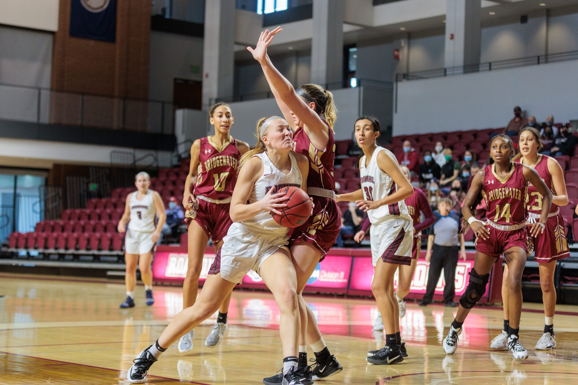 action photo of RC WBB Morgan Micallef driving against a defender