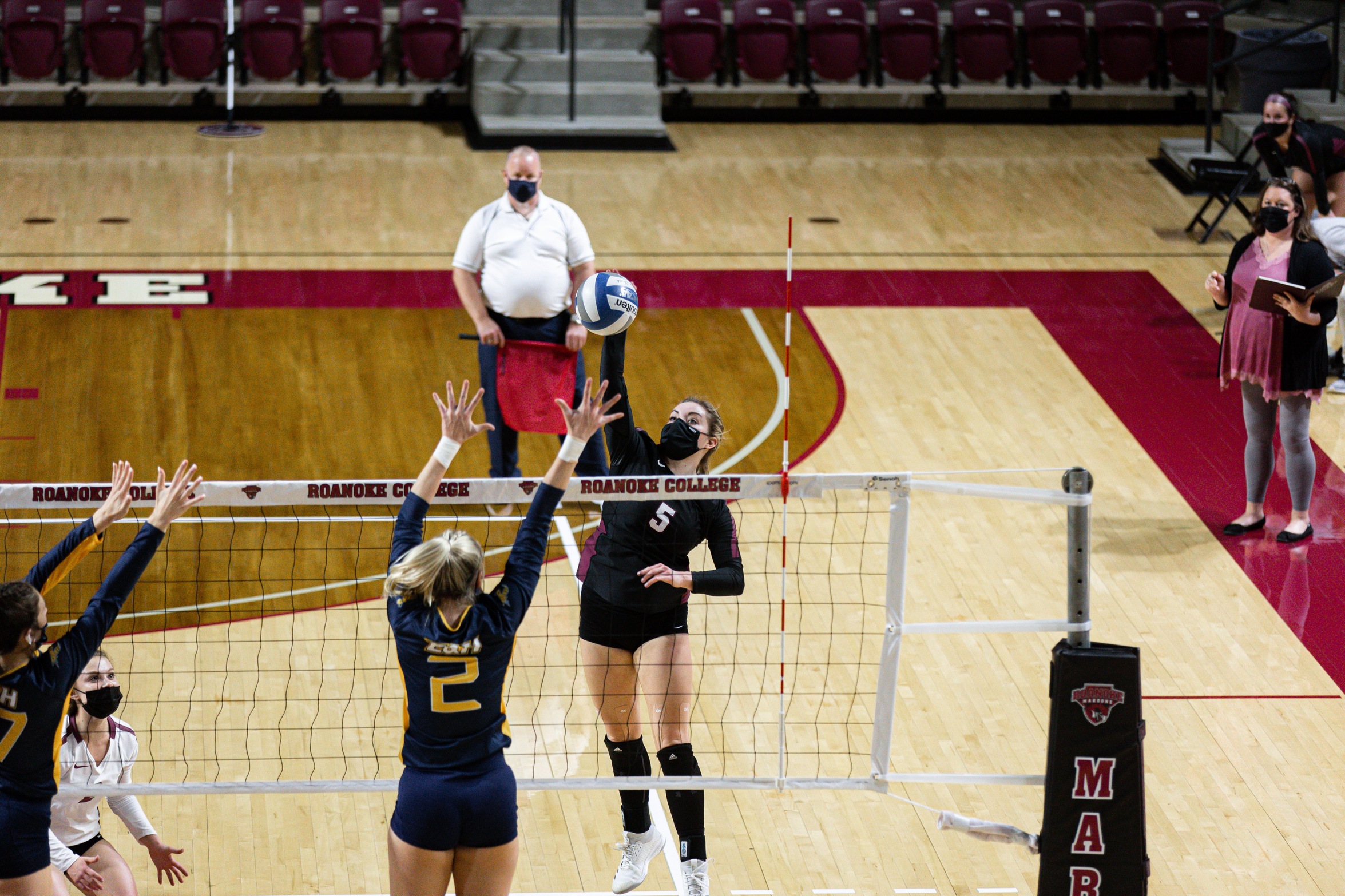 action photo of RC volleyball player Linsey Bailey on the attack