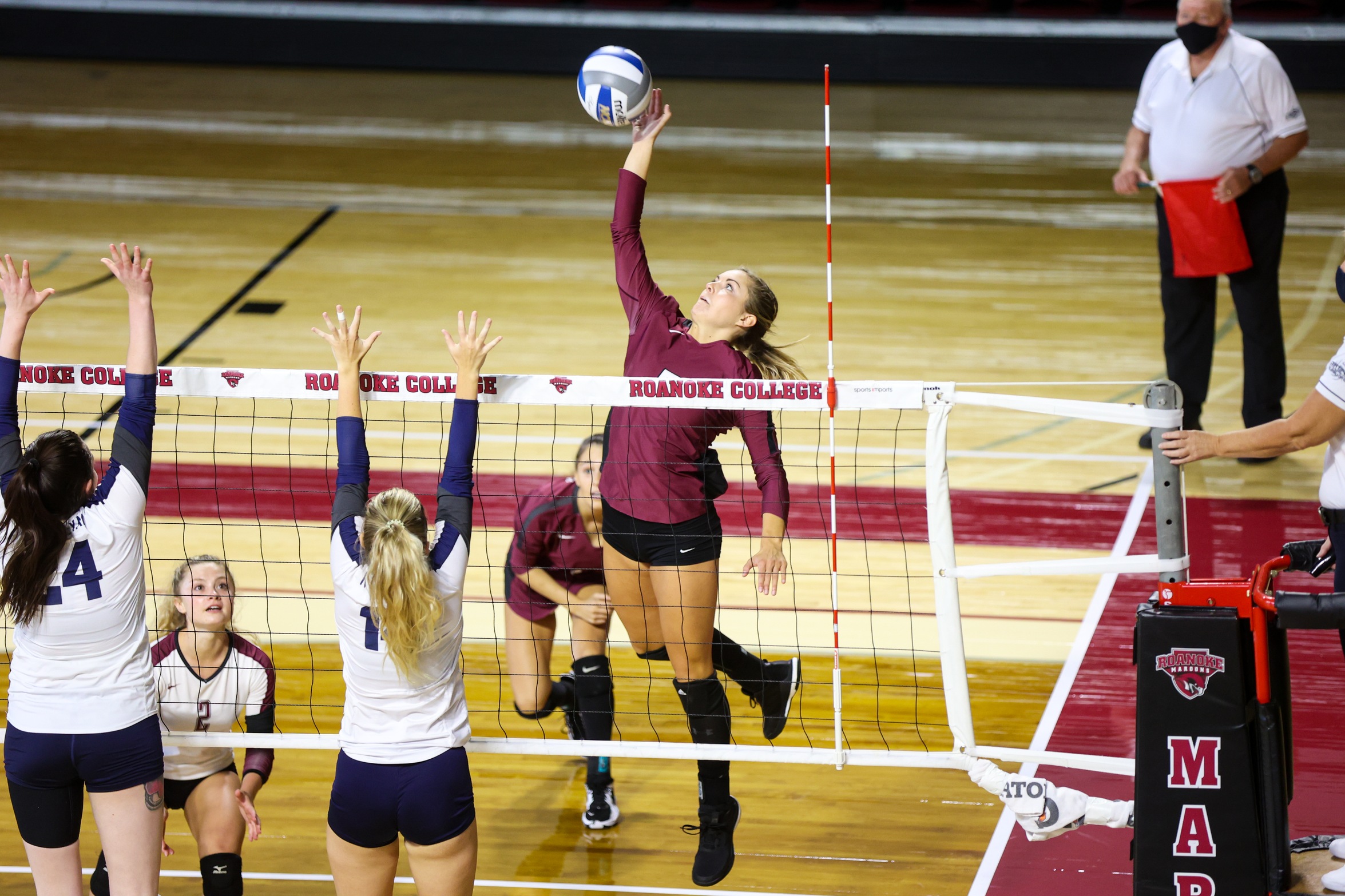 action photo of RC volleyball player Linsey Bailey with an attack