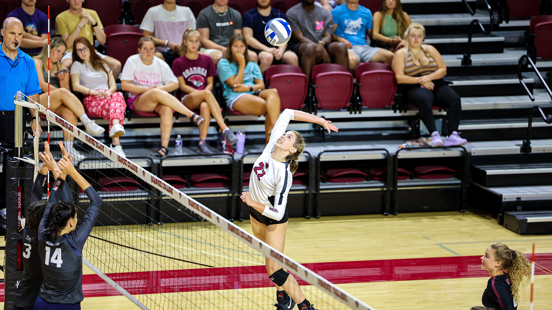 Rylee Mayer led the Maroons in kills both matches
